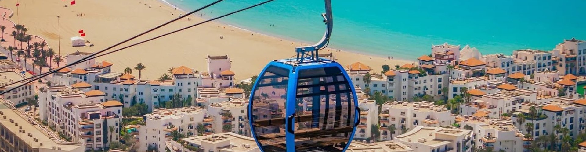 Agadir night skyline with parked cars