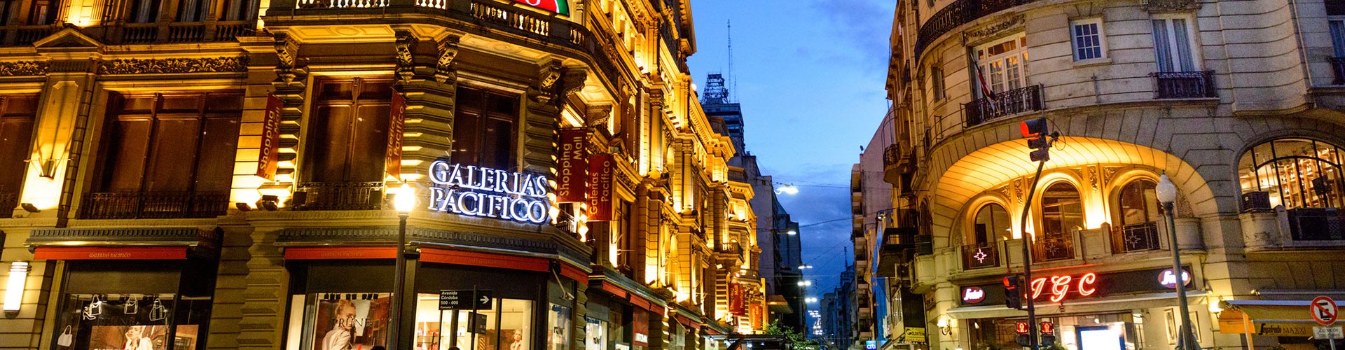 Buenos Aires night skyline with parked cars