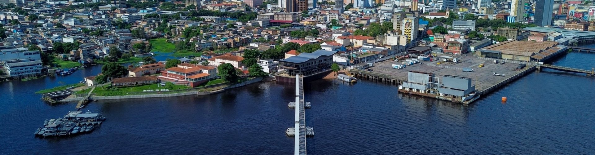 Manaus night skyline with parked cars