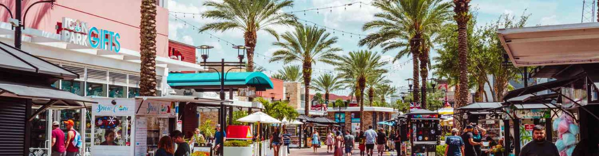 Orlando night skyline with parked cars