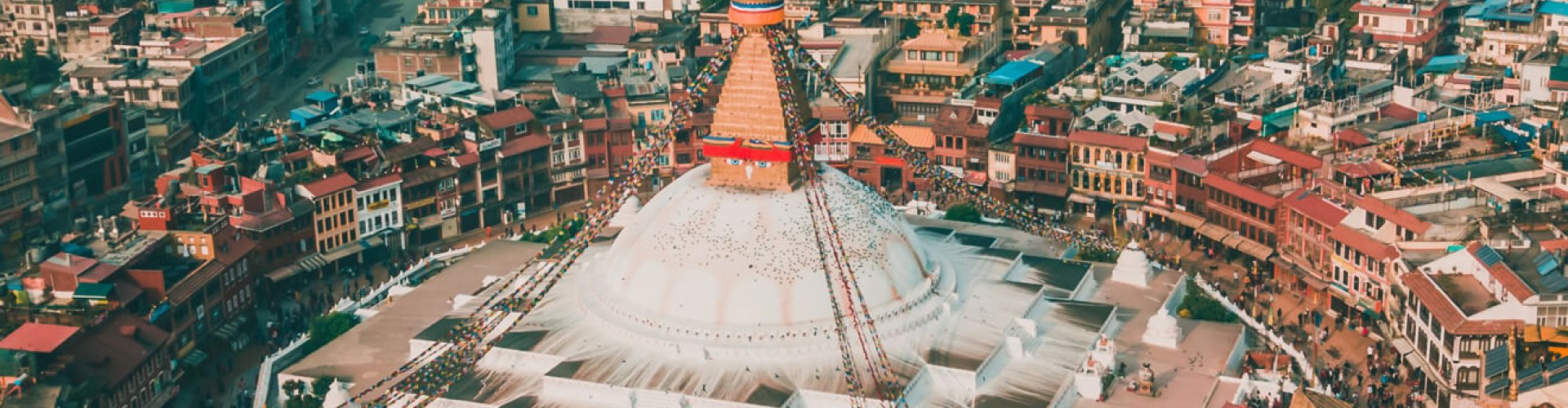 Kathmandu night skyline with parked cars