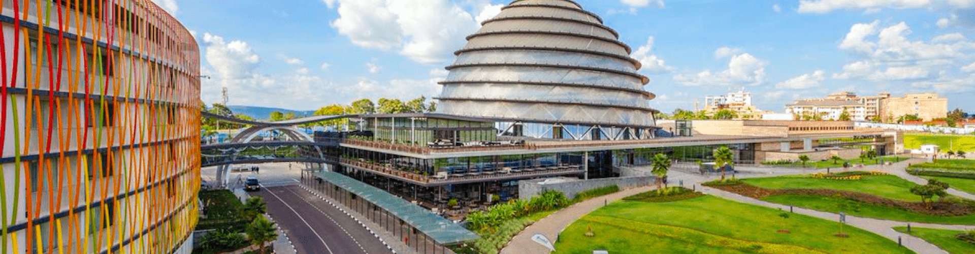 Night skyline with parked cars in Kigali, RW