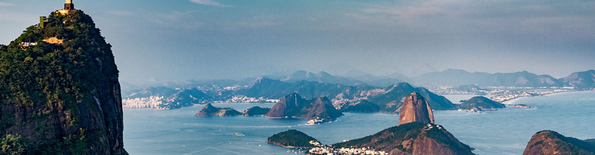 Night skyline with parked cars in Rio de Janeiro