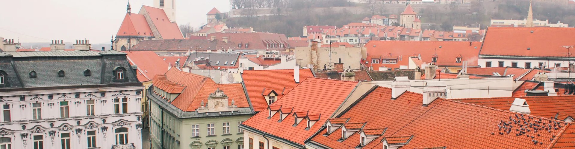 Bratislava night skyline with parked cars