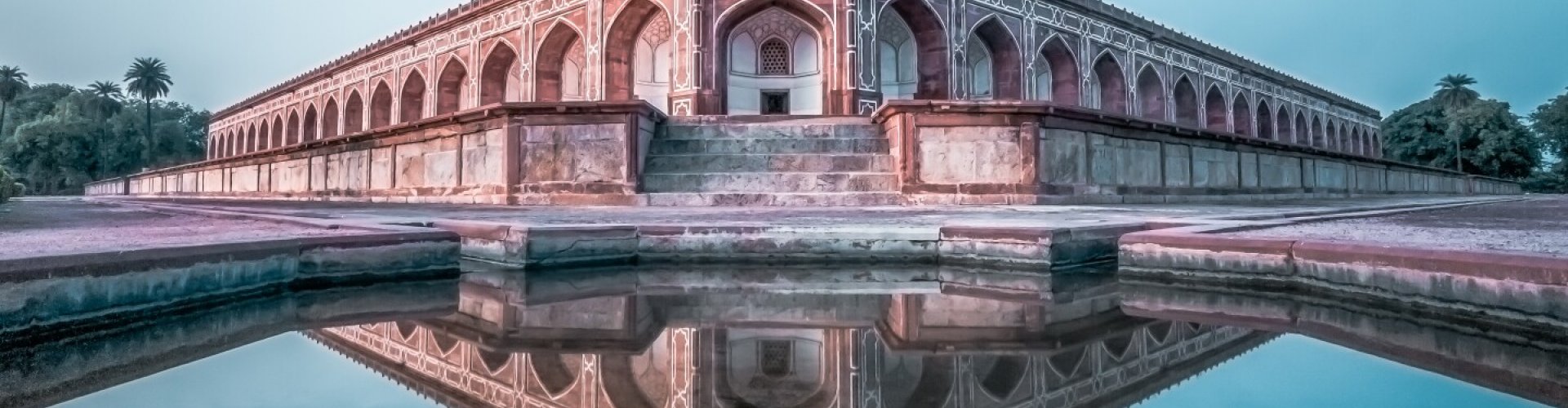 New Delhi Night Skyline with Parked Cars
