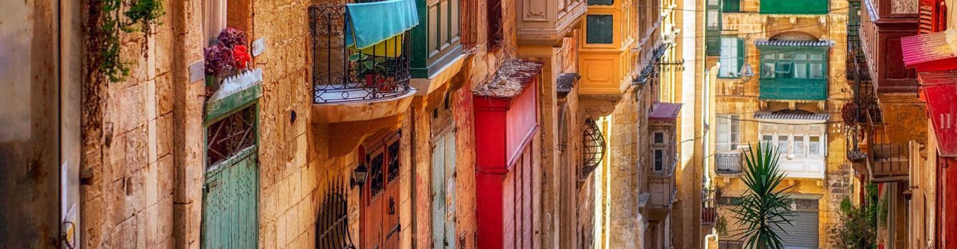 Valletta night skyline with parked cars